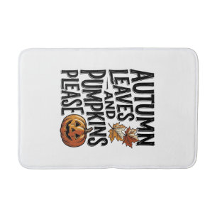 Herfst Pompoen Shirt Met Bladeren En Halloween Sfe Badmat