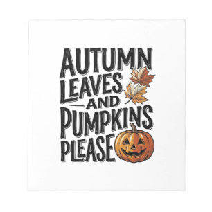 Herfst Pompoen Shirt Met Bladeren En Halloween Sfe Notitieblok