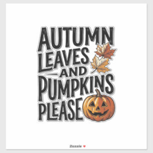 Herfst Pompoen Shirt Met Bladeren En Halloween Sfe Sticker