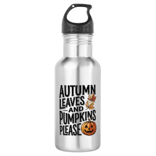 Herfst Pompoen Shirt Met Bladeren En Halloween Sfe Waterfles