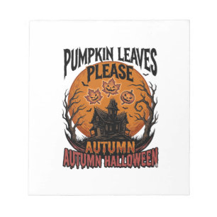 Herfst Pompoen Shirt Met Vintage Griezelen Herfstb Notitieblok