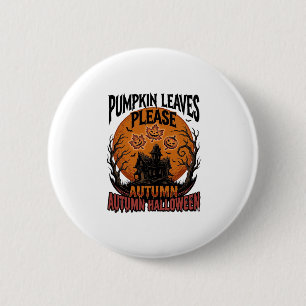 Herfst Pompoen Shirt Met Vintage Griezelen Herfstb Ronde Button 5,7 Cm