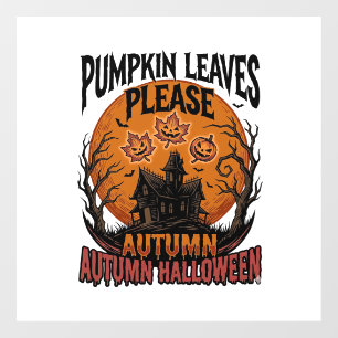 Herfst Pompoen Shirt Met Vintage Griezelen Houtbla Raamsticker