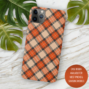 Herfst Pompoen Sinaasappel Bruin Tartan Patroon iPhone 11 Pro Max Hoesje