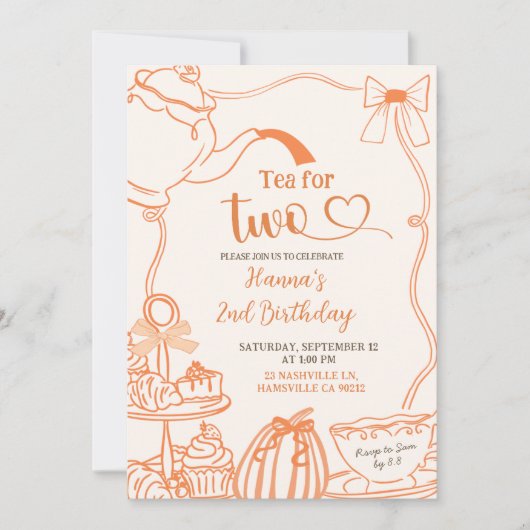 Herfst Pompoen Sinaasappel Krabbel Hand getrokken  Kaart (Voorkant)