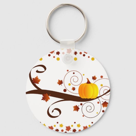 Herfst pompoen - Sleutelhanger (Voorkant)