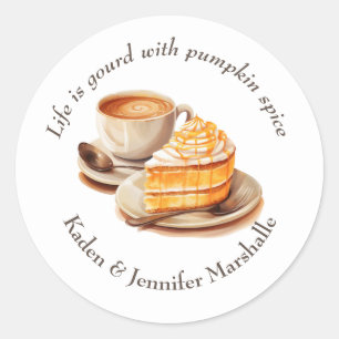Herfst Pompoen Spice and Slice Ronde Sticker