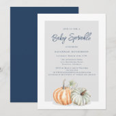 Herfst Pompoen Sprinkle Baby shower Invitation Kaart (Voorkant / Achterkant)