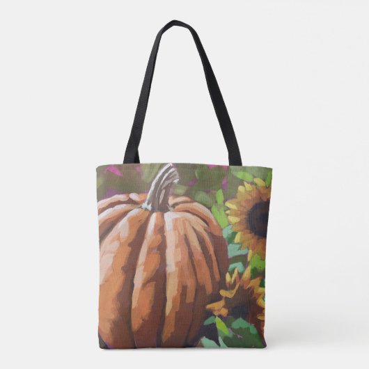 Herfst, pompoen stevige canvas canvas tas. draagtas (Achterkant)