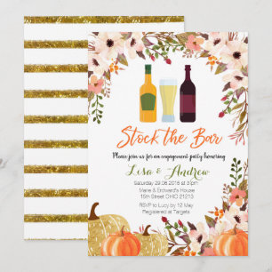 Herfst Pompoen Stock de Bar Uitnodiging