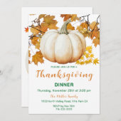 Herfst Pompoen Thanksgiving Diner Kaart (Voorkant / Achterkant)