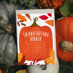 Herfst Pompoen Thanksgiving Diner Kaart