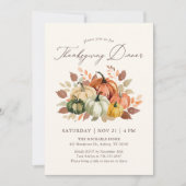 Herfst Pompoen Thanksgiving Diner Kaart (Voorkant)