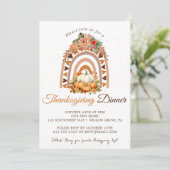 Herfst Pompoen Thanksgiving Diner Party Kaart (Staand voorkant)