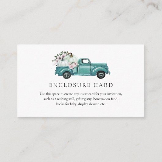 Herfst Pompoen Truck Enclosure Kaart (Voorkant)