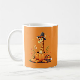 Herfst Pompoen Val Giraffe Thanksgiving Vrouwen Me Koffiemok