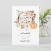herfst pompoen verbrande pompoen baby shower uitno kaart (Staand voorkant)