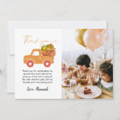Herfst pompoen verjaardag dank u kaart (Voorkant)