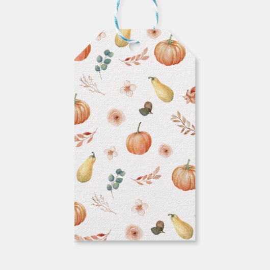 Herfst pompoen verjaardagsfeest Dank u Label Cadeaulabel (Achterkant)