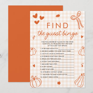 Herfst Pompoen Vind de Gast Bingo Baby Shower Spel Kaart
