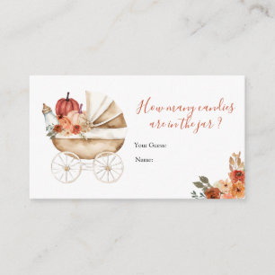 Herfst Pompoen Wagentje Baby Shower Hoeveel Snoepj Informatiekaartje