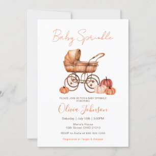 Herfst Pompoen wandelwagen Baby Sprinkle Baby show Kaart