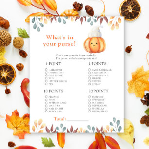 Herfst pompoen. Wat zit er in je tas baby shower s