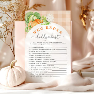 Herfst pompoen Wie kent papa beste baby shower spe