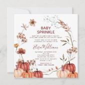 Herfst Pompoen Wildbloemen Waterverf Baby Sprinkle Kaart (Voorkant)