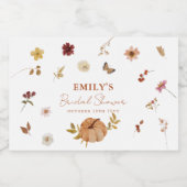 Herfst Pompoen Wilde Bloem Bruiloft Feest Sparkling Wijnetiket (Enkel label)