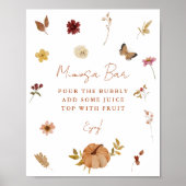 Herfst Pompoen Wilde Bloem Mimosa Bar Bord Poster (Voorkant)