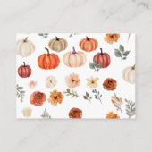 Herfst Pompoen Wildflower Patroon Behuizing Kaart (Achterkant)