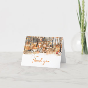 Herfst Pompoen Woodland Dieren Baby shower Bedankkaart