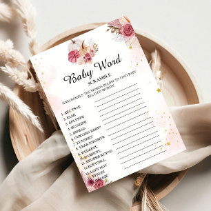 Herfst Pompoen Woord Scramble Baby shower Spel Kaa Kaart