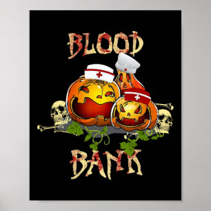 Herfst pompoenbloed NK Halloween Lab Scientist Med Poster