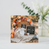 Herfst pompoenbloesem zwangerschapsaankondiging kaart (Staand voorkant)