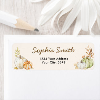 Herfst Pompoenen Baby Shower Adres Etiket