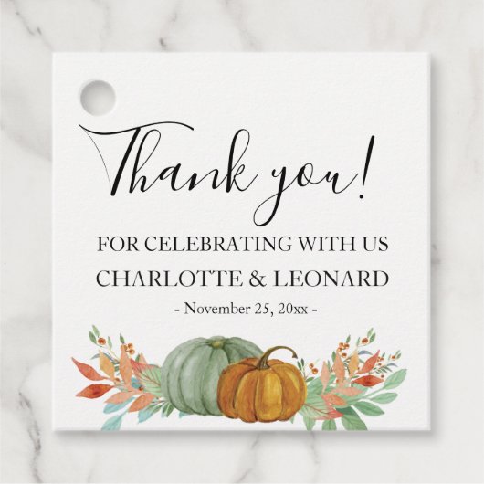 Herfst Pompoenen Bedankt label (Voorkant)