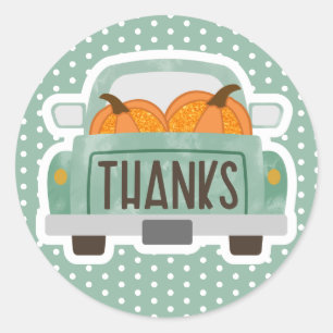 Herfst Pompoenen Bedankt Stickers