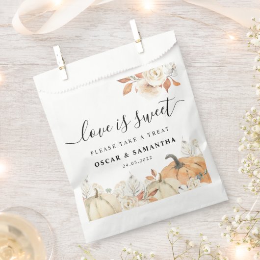 Herfst Pompoenen & Bloemen in Landelijke Stijl Bedankzakje (Geknipt)