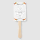 Herfst pompoenen bruiloft programma hand fans handwaaier (Achterkant)