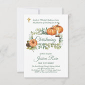 Herfst Pompoenen Doop Uitnodiging Doopsel (Voorkant)