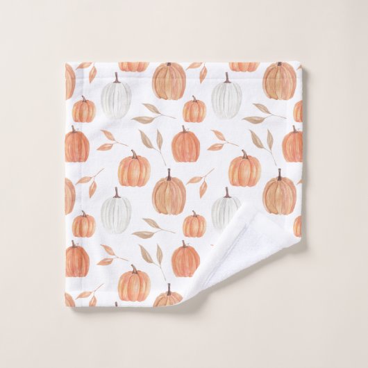 Herfst pompoenen en bladeren bad handdoek (Wasdoekje)