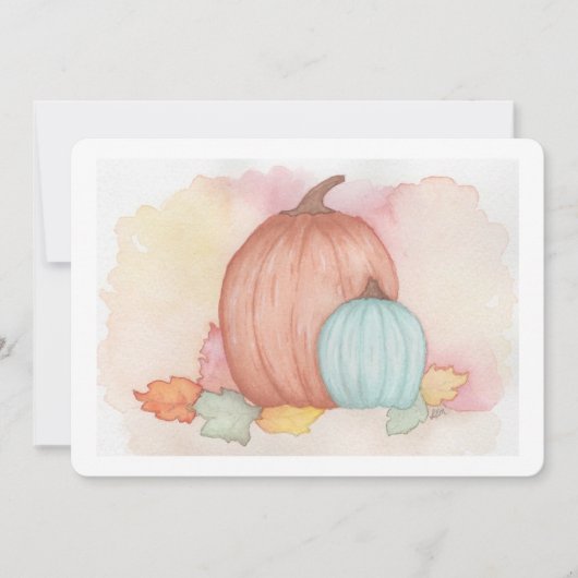 Herfst Pompoenen en bladeren Bedankkaart (Voorkant)