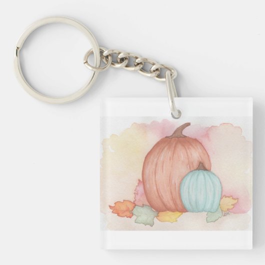 Herfst Pompoenen en bladeren Sleutelhanger (voorkant)