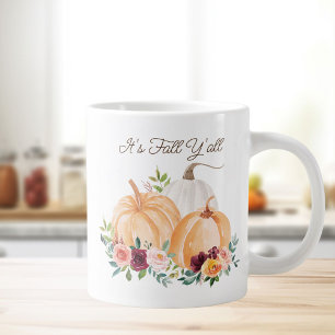 Herfst Pompoenen en Bloemen Extra Grote Beker