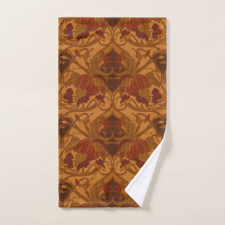 Herfst Pompoenen en Vines Art Nouveau Handdoek