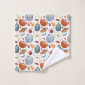 Herfst Pompoenen & Herfst Bladeren Patroon Bad Handdoek (Wasdoekje)