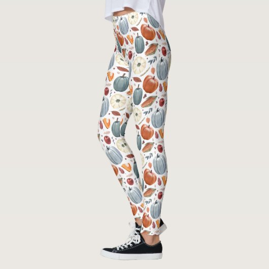 Herfst Pompoenen & Herfst Bladeren Patroon Leggings (Links)
