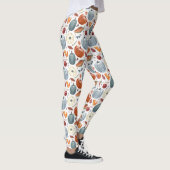 Herfst Pompoenen & Herfst Bladeren Patroon Leggings (Rechts)